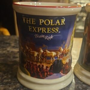 Polar Express Train Ride - Blue and Cream- 2 Total Coffee Mugs